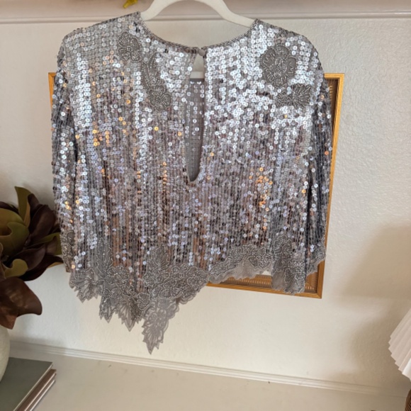 Free People Shine So Bright Top Sequins size Small - Picture 9 of 10